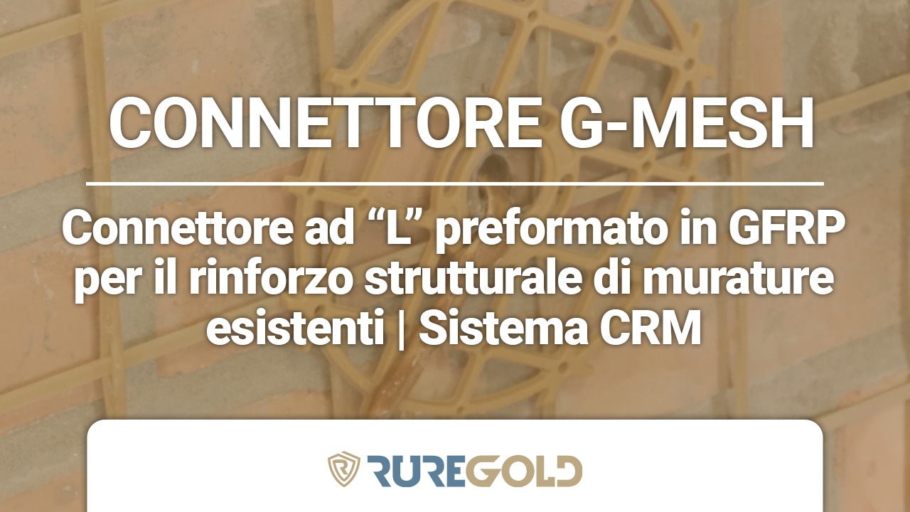 connettore G-Mesh e fazzoletto su rete G-Mesh per intonaco armato CRM di Ruregold