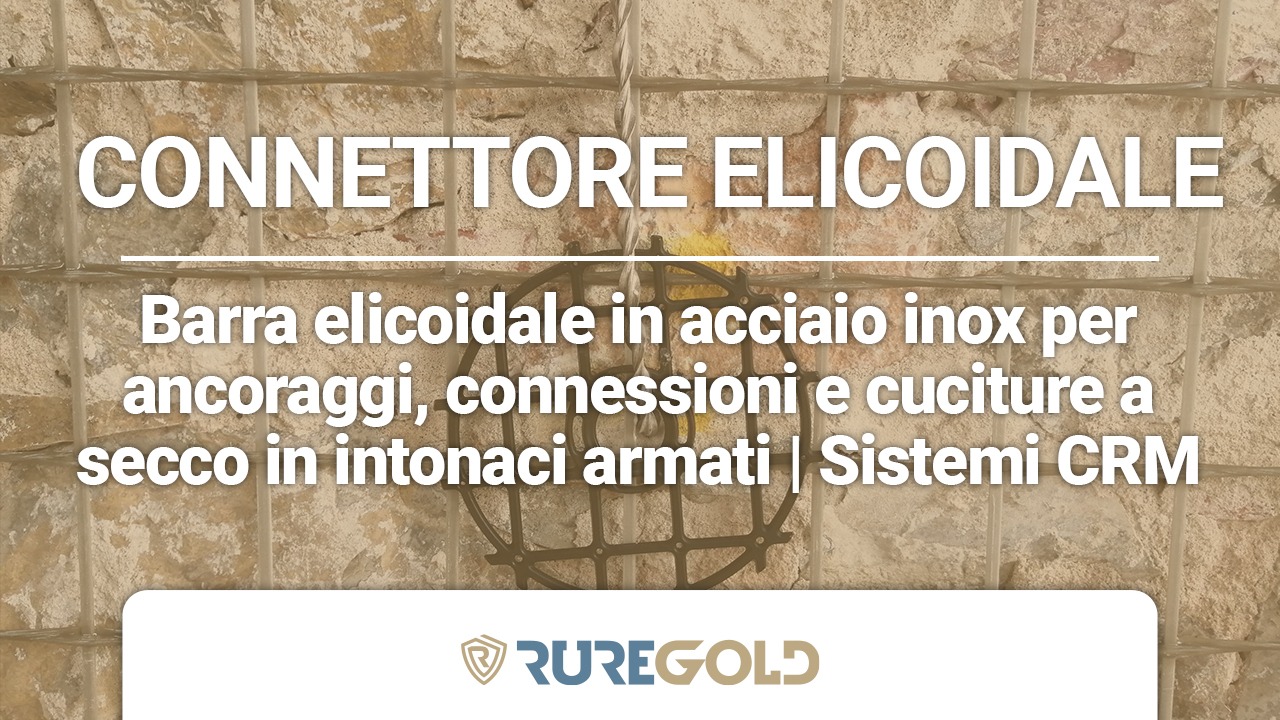 connettore elicoidale e fazzoletto su rete G-Mesh per intonaco armato CRM di Ruregold