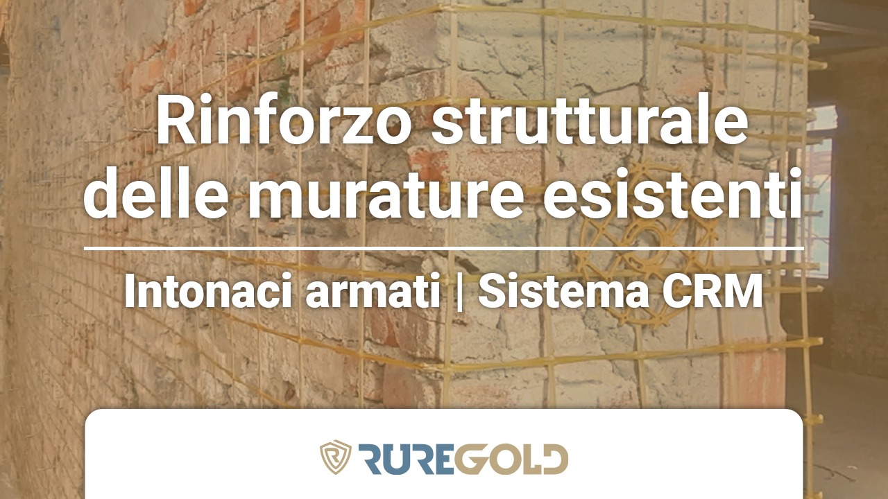 Rete e fazzoletto per intonaco armato CRM di Ruregold su muratura in mattoni