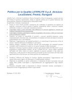 Politica per la Qualità LATERLITE 2024