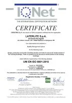 certificato qualità ISO 9001 IQNET Ruregold