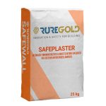 Safeplaster fibre-reinforced premixed plaster mortar for Ruregold slab anti-shatter protection system